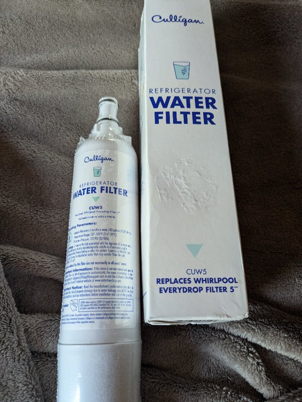 Culligan CUW5 Refrigerator Water Filter for Whirlpool Water Filter 5 NEW SEALED